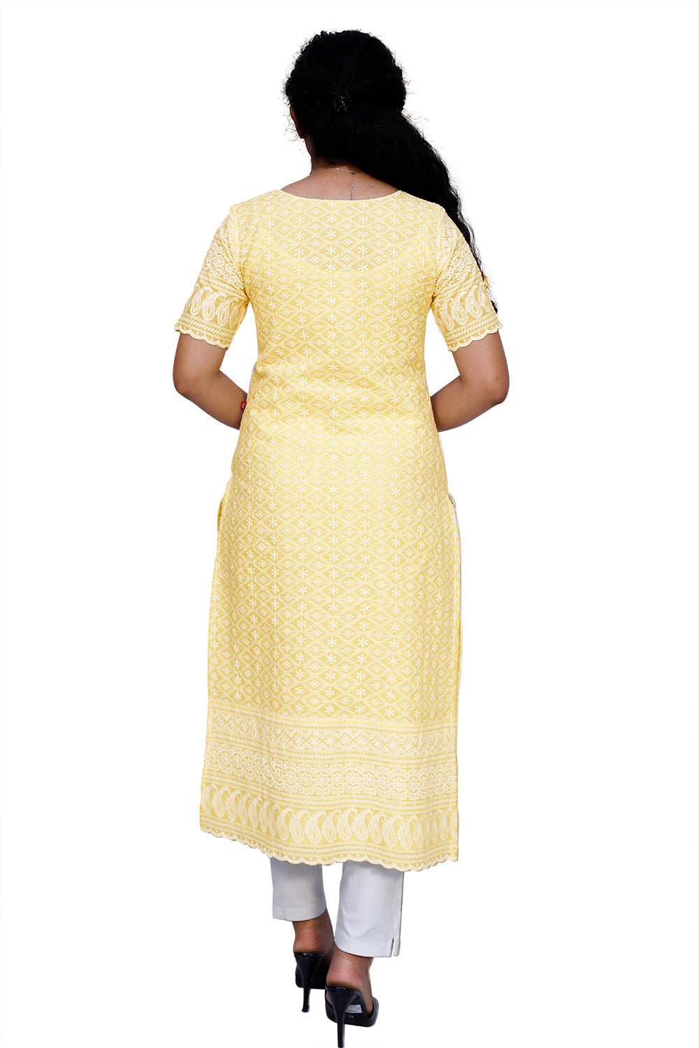 Women Chikan Embroidery Straight Kurta | S3K637