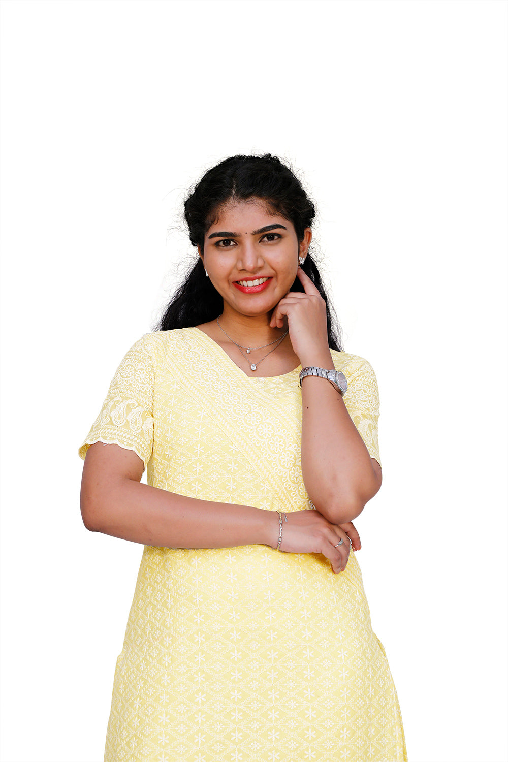 Women Chikan Embroidery Straight Kurta | S3K637