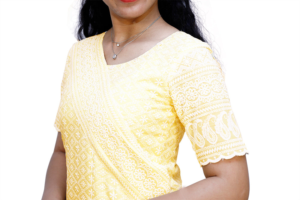 Women Chikan Embroidery Straight Kurta | S3K637