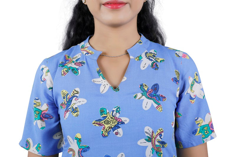 Women’s Printed Viscose Rayon Straight Kurta – Soft, Stylish & Comfortable| S3K078