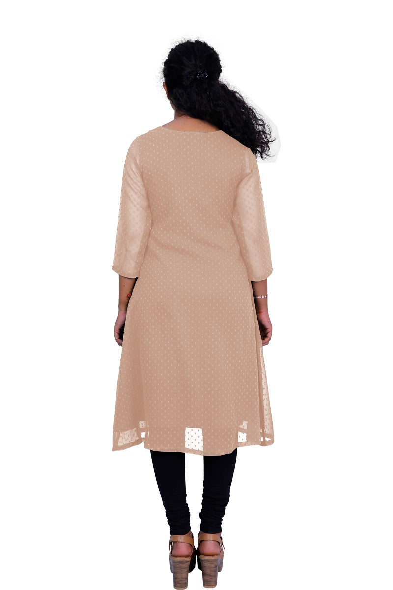 Textured Georgette A-line Kurti | S3K416A