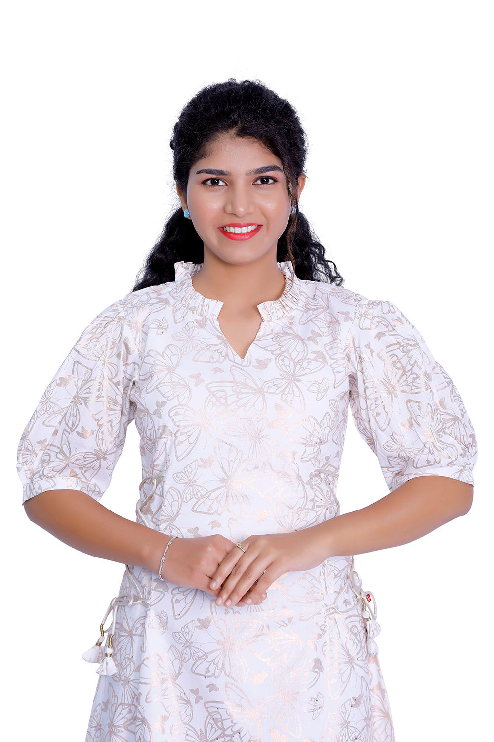 White Butterfly Print One Piece | S3K081