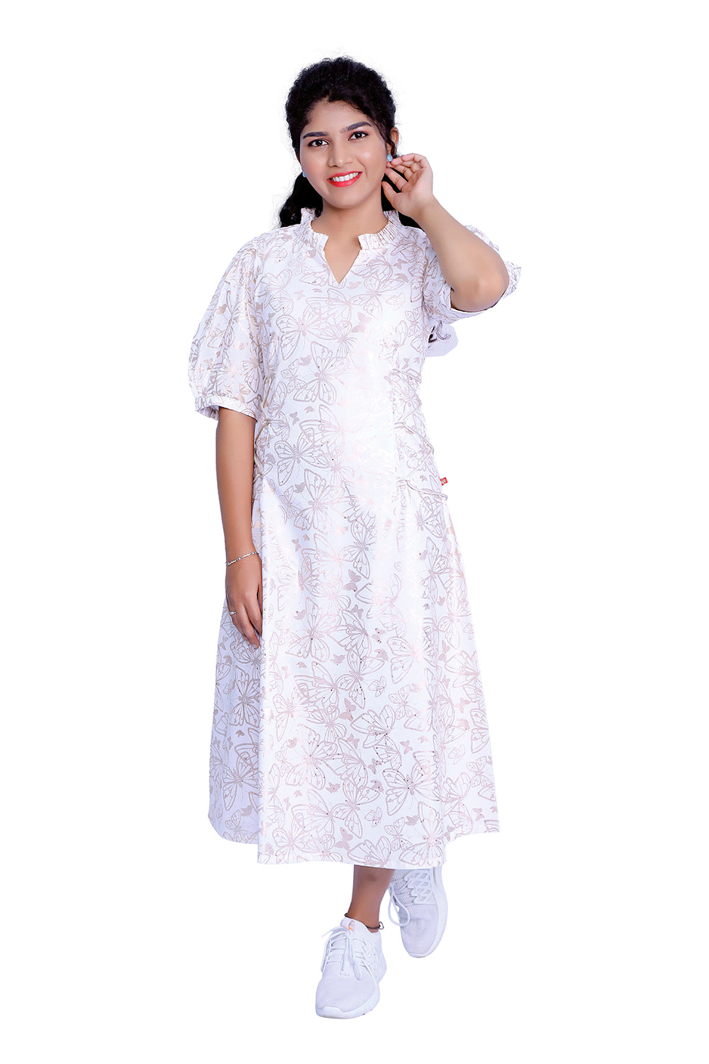 White Butterfly Print One Piece | S3K081