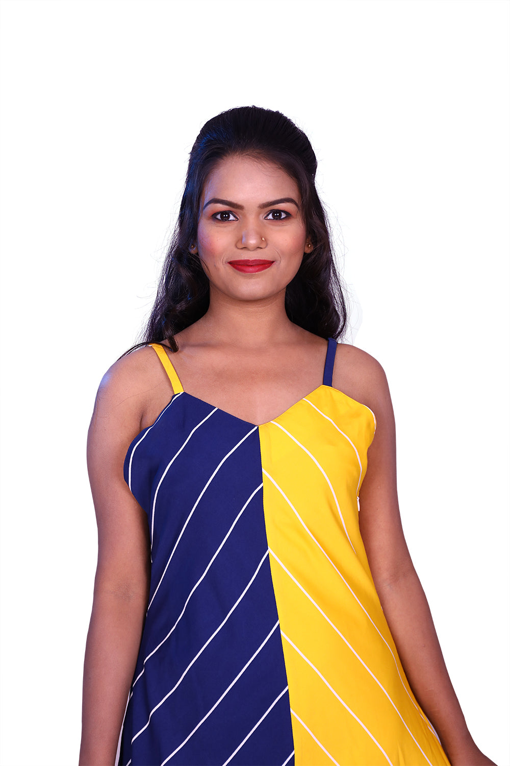 Women Asymmetric Yellow Dress | S3G949