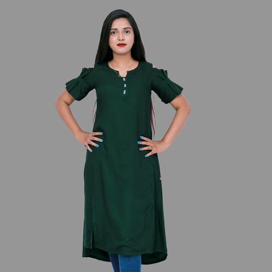 Women’s Self Design High-Low Kurta – Contemporary Ethnic Elegance | S3K276