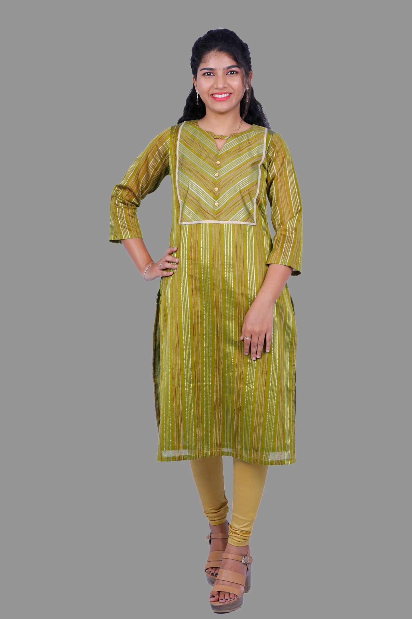 Women Woven Design Straight Kurta | S3k331
