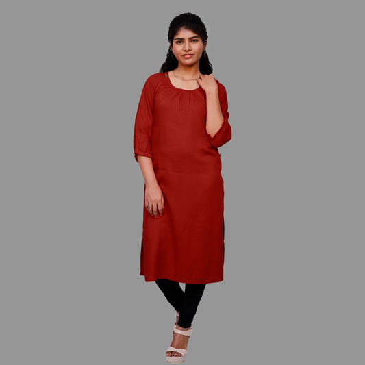 Solid Plain Straight Kurtas for Women – Elegant & Minimal | S3X189