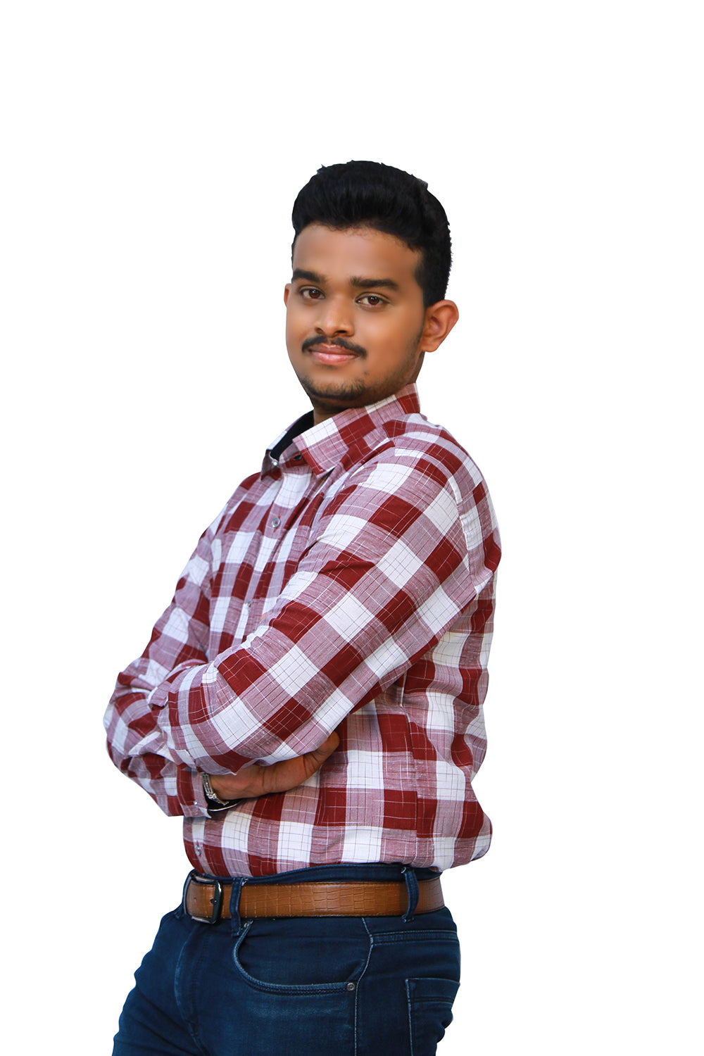 Maroon Checks Men’s Full Sleeve Shirt – Classic Comfort & Style | S3 Fashions