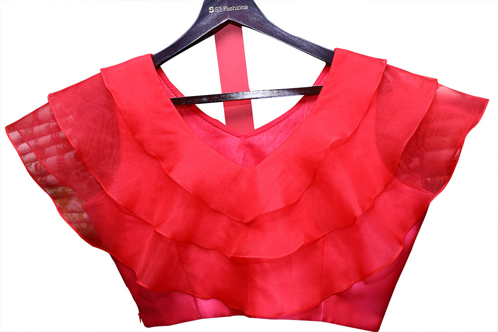 Pink Front Ruffle Layered Blouse | S3B49