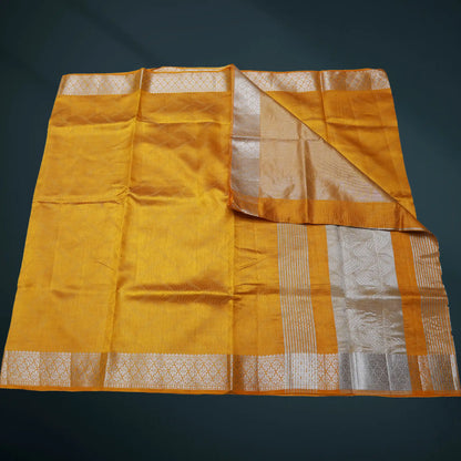 Yellow and Silver Color Fancy Saree