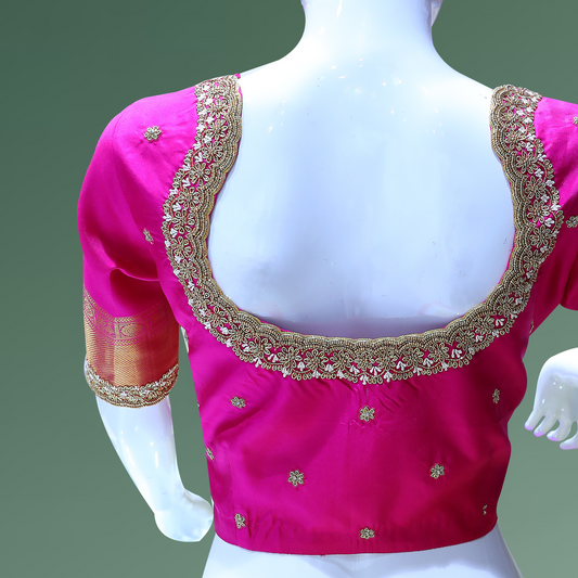 Pink Maggam Work Blouse