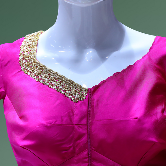 Pink Maggam Work Blouse