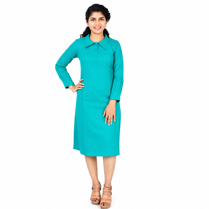 Greenish Blue Solid Straight Kurta for Women – Elegant & Comfortable Daily Wear|  S3W165