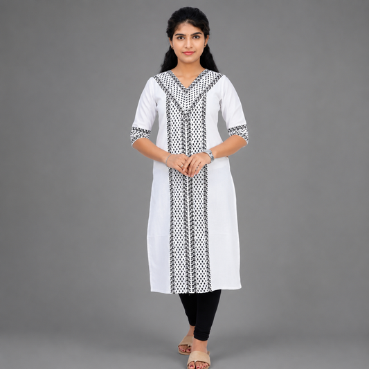 Women Printed Straight Kurta|S3K619