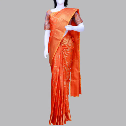 Orange Pattu Saree | S3Orange