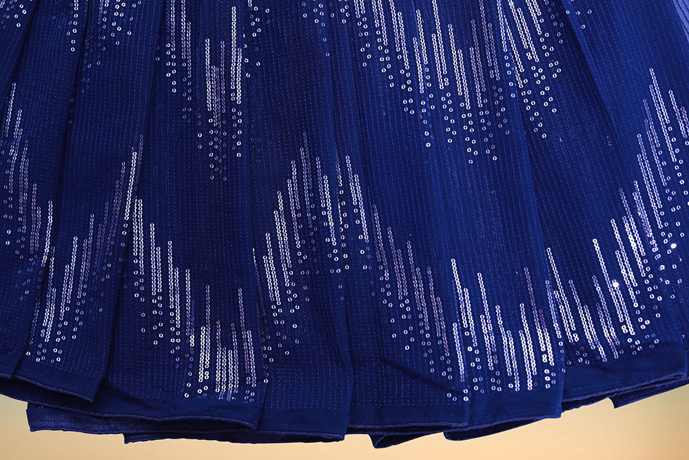 Georgette Sequin Saree – Lightweight Glamour, Timeless Shine
