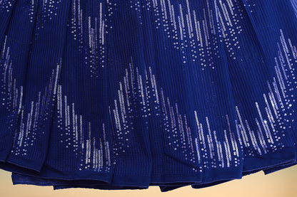 Georgette Sequin Saree – Lightweight Glamour, Timeless Shine