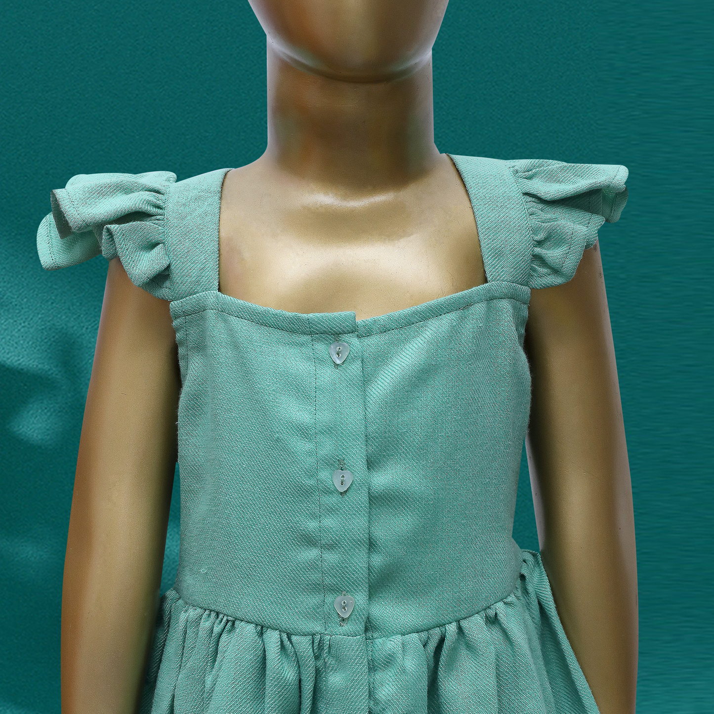 Pinafore dress blue-green shade