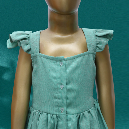 Pinafore dress blue-green shade