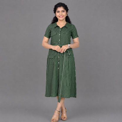 Women Striped A-Line Kurta – Flattering & Stylish Ethnic Wear for All Occasions| S3W804