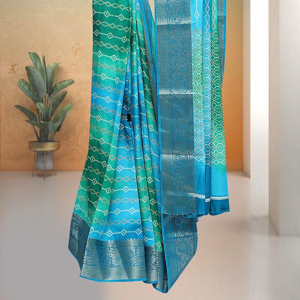 Tie and dye softy silk saree
