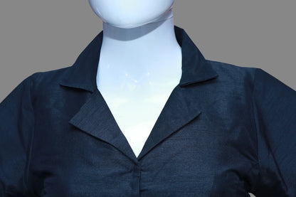Black Solid Collared neck Blouse | S3B1179