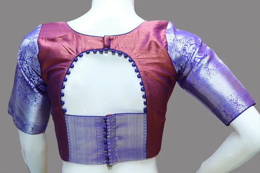 Purple & Maroon Pattu Blouse | Purple Pattu Blouse