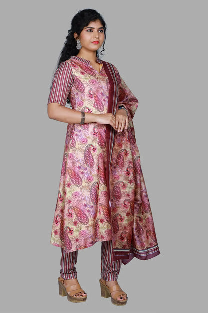 Multi Color Floral Printed 3 Piece Kurta Set | S3SD1069