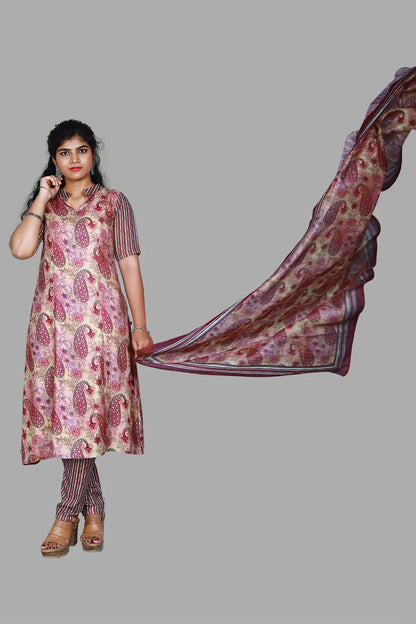 Multi Color Floral Printed 3 Piece Kurta Set | S3SD1069
