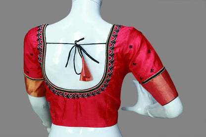 Red Maggam work Blouse | S3REDMB