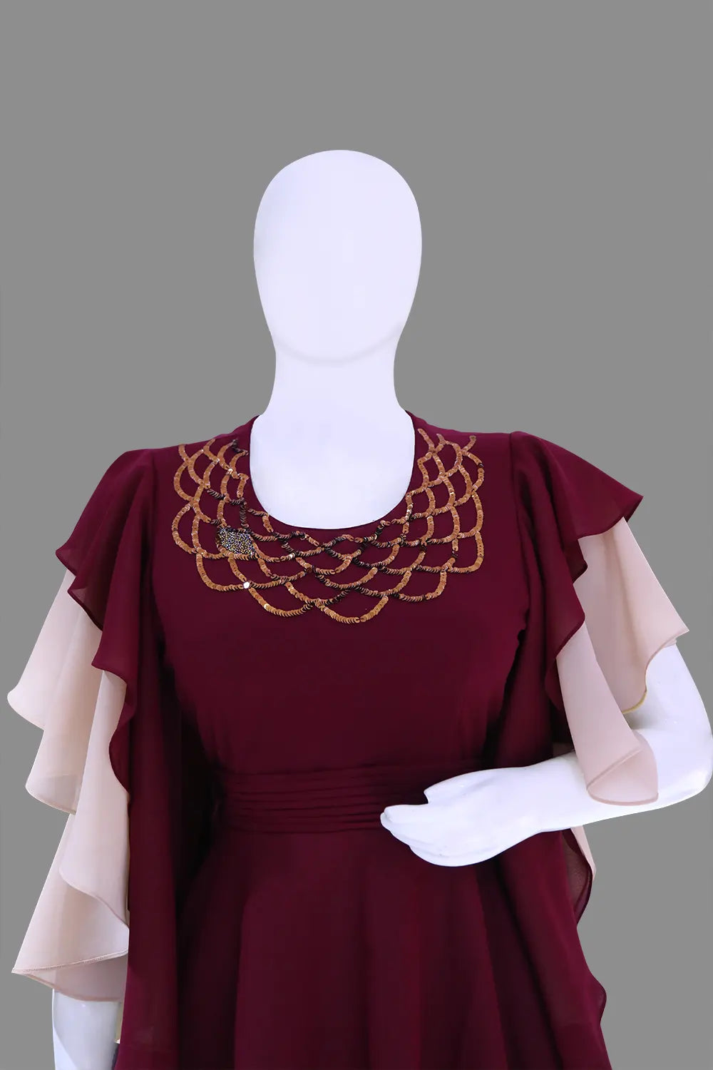 One piece dress sleeves design hot sale