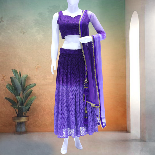 Purple double shaded lehenga