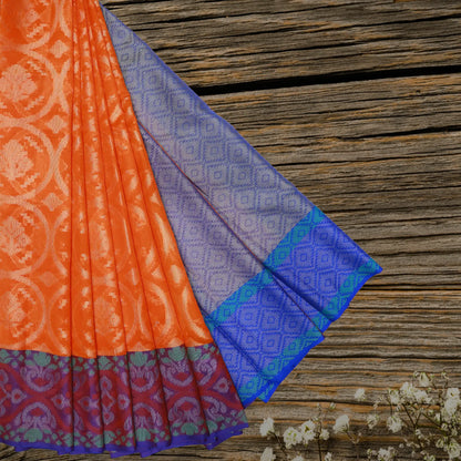 Orange and Blue Kota Silk Saree || Silk Saree