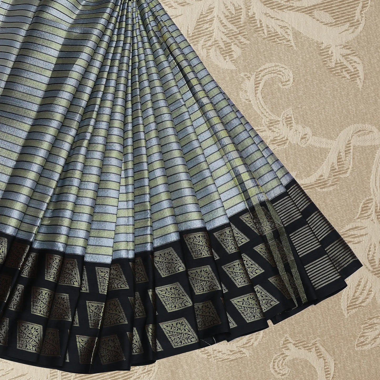 Black and Gold Color Sico Saree