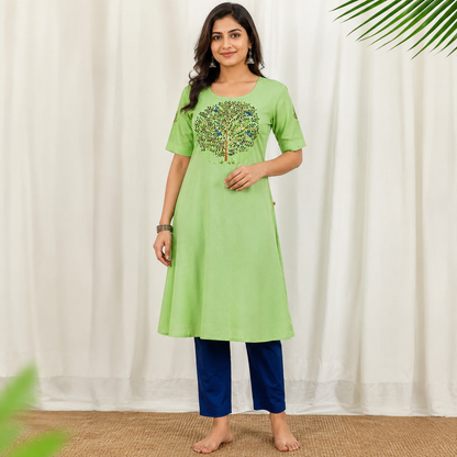 Maggam Work Straight Kurti