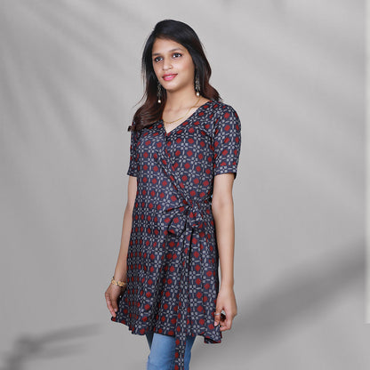Ash printed short kurti