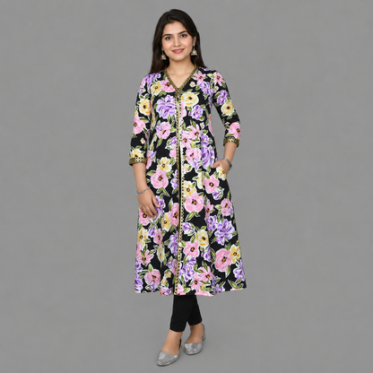 Stylish Black Floral Kurti