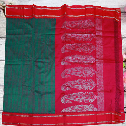 Green and Pink Checks Gadwal Saree | Saree 15