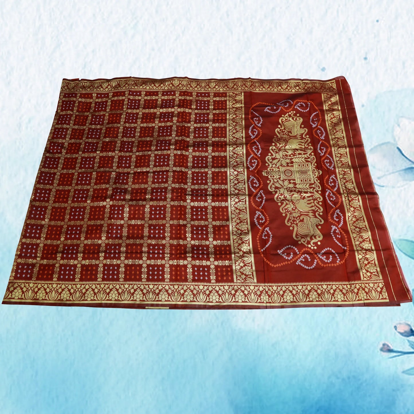 Mroon Bandhani Printed Saree | Bandhani Printed