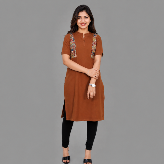 Women’s Solid A-Line Kurta – Chic, Comfortable & Everyday Perfect| S3K308