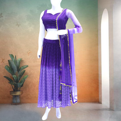 Purple double shaded lehenga
