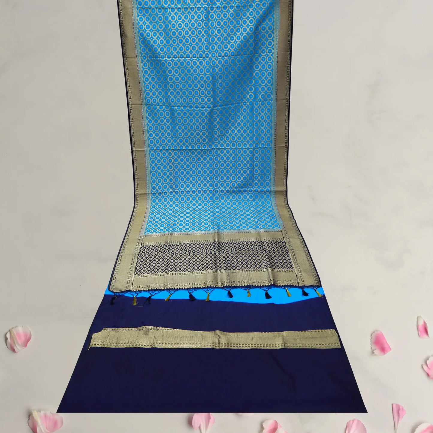 Blue and Gold Fancy Saree | Saree 2