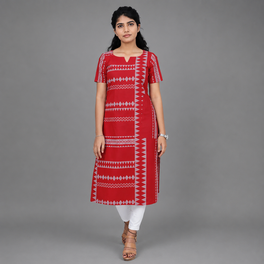 Women Printed Straight Kurta-S3K617