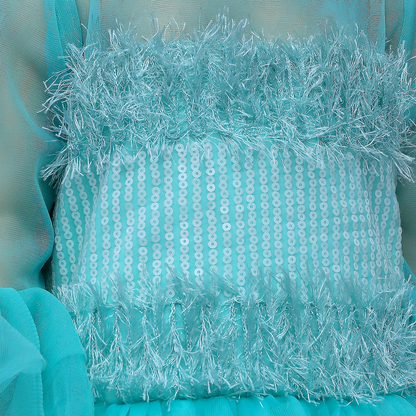 Sky Blue full length netted baby girl dress