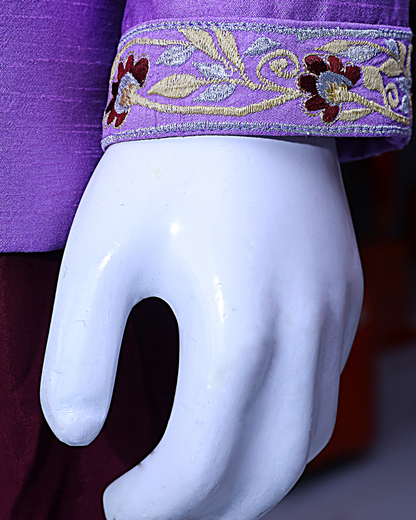 Regal Wine & Purple Embroidery Family Set – Royal Elegance