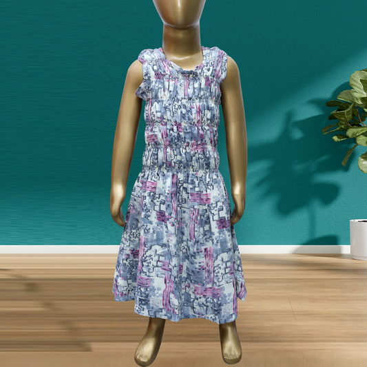 sleeveless gathered waist dress
