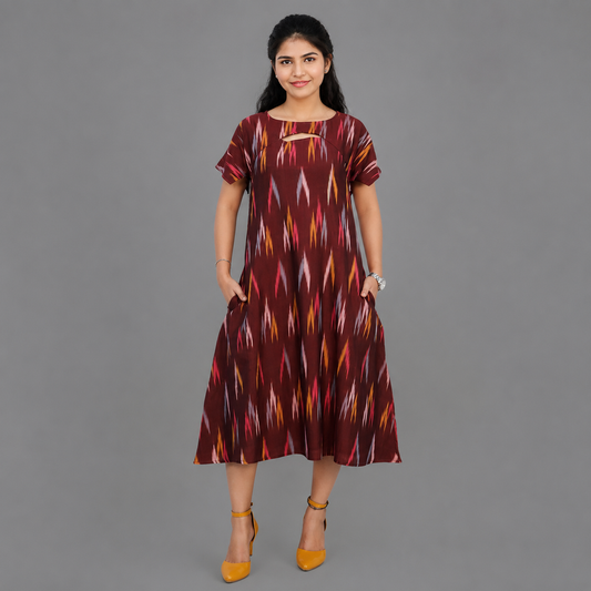 Women's Maroon Kurti with Pockets