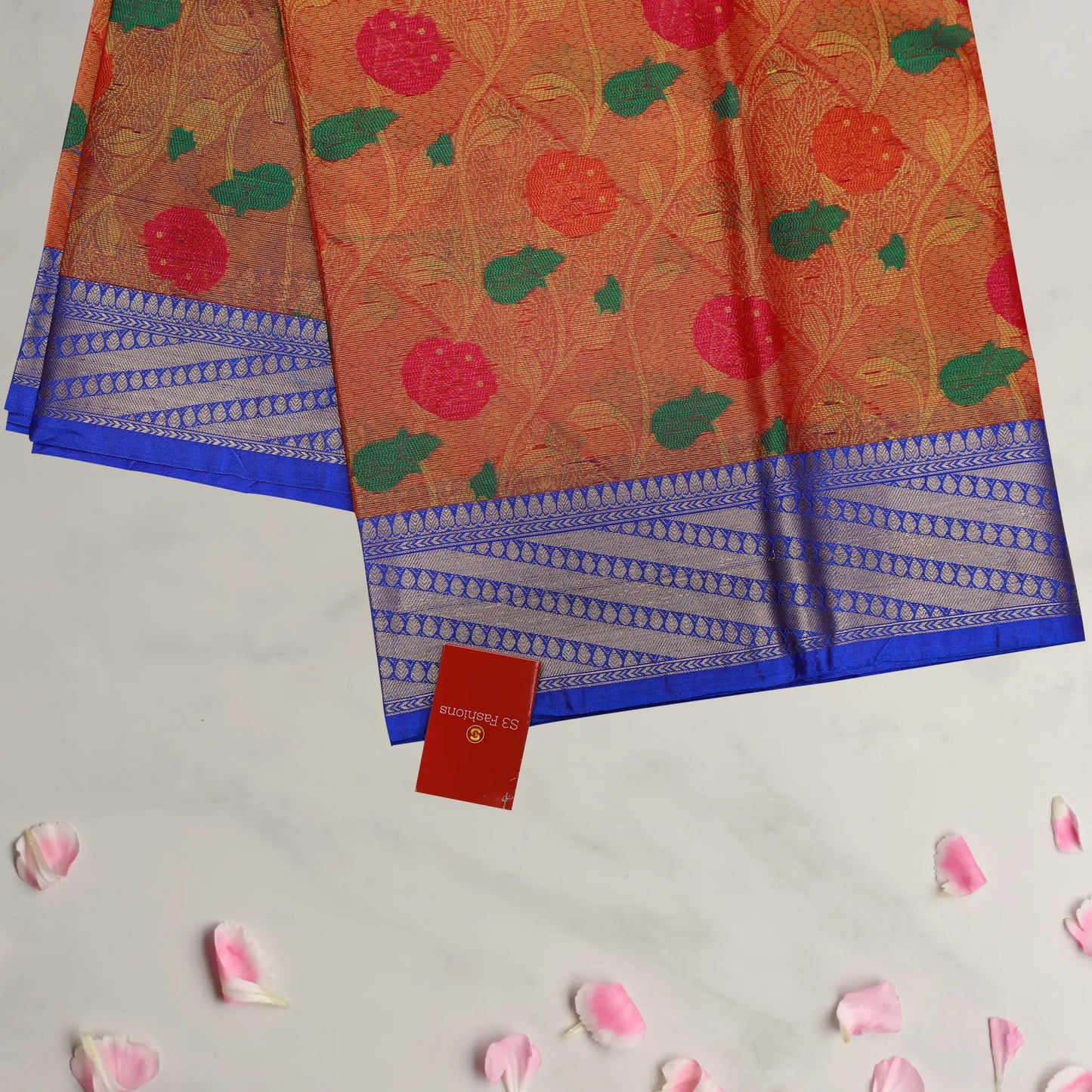 Red and Blue Gadwal Saree | Saree 5