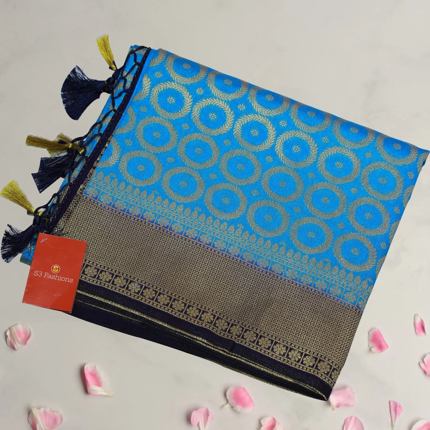 Blue and Gold Fancy Saree | Saree 2