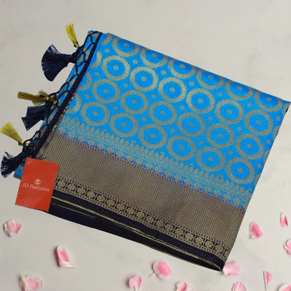Blue and Gold Fancy Saree | Saree 2